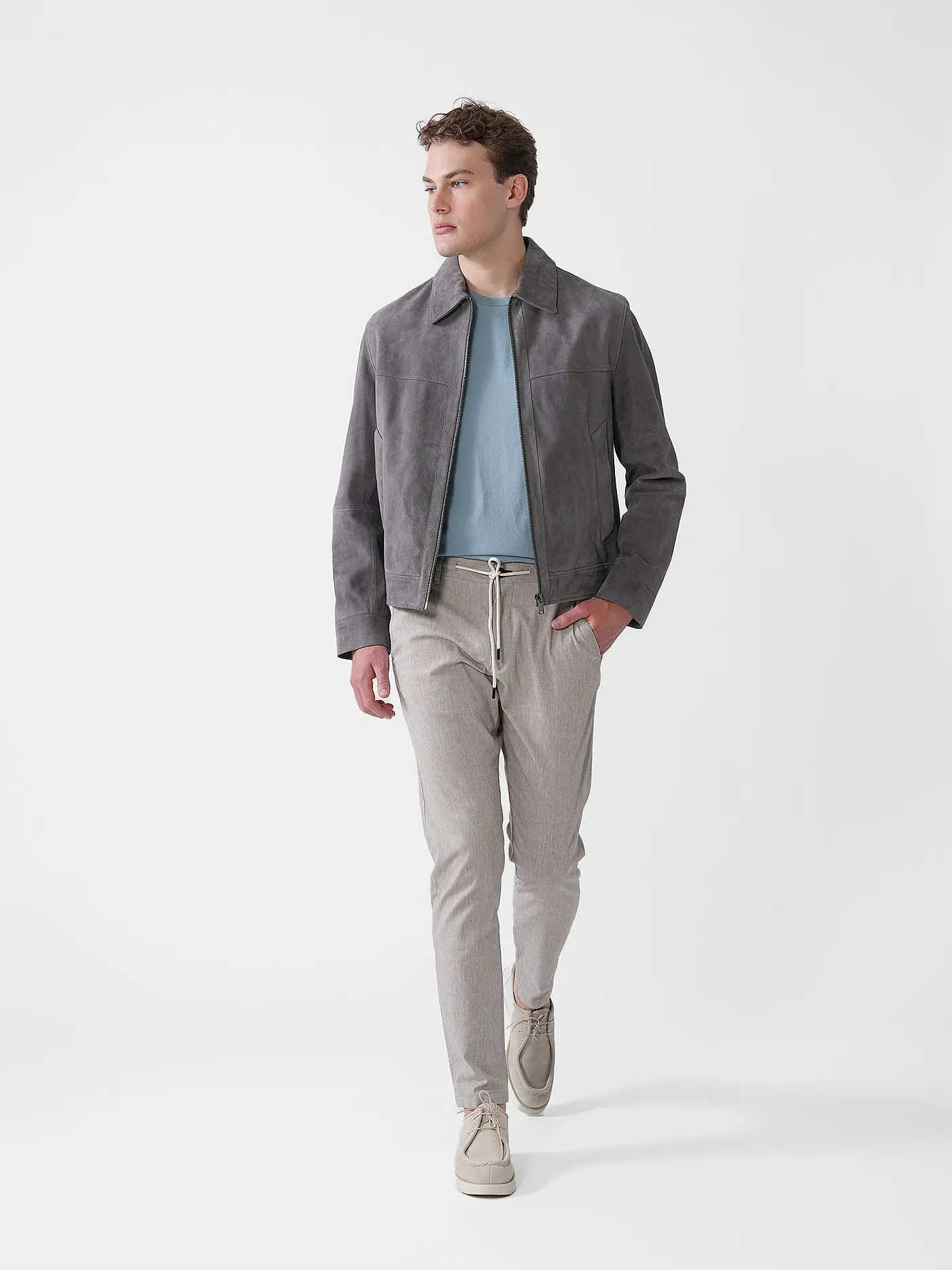 BOSS | Lederjacke H-MALBANO5 | grau